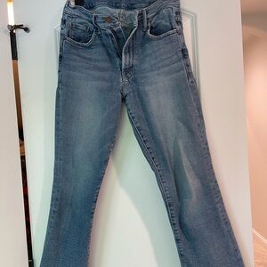 MOTHER Blue Ankle Cropped Jeans